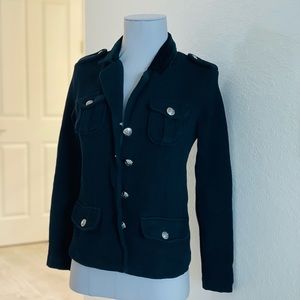 Ralph Lauren stretch cotton soft jacket in black. Size small petite Preloved.